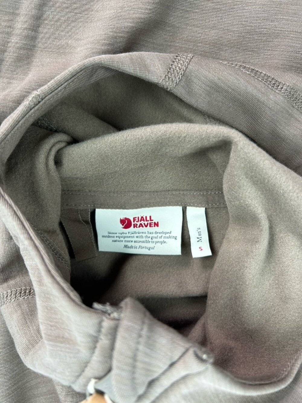 FJallraven Men Sz S Keb Fleece Hoodie Suede Brown Water Wind Resistant NWT $210 - Picture 8 of 10